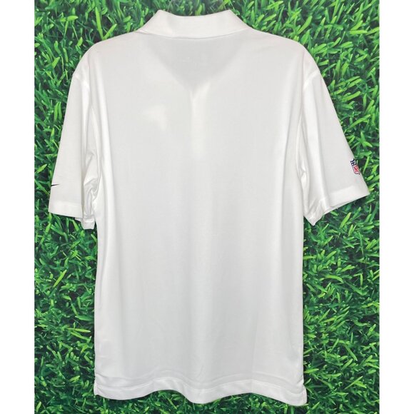 Atlanta Falcons ATL NFL Nike OnField Apparel Men’s Medium White Polo Shirt - Picture 3 of 5